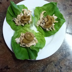 Vietnamese Flavored Chicken Salad Lettuce Wraps with Spicy Cucumbers