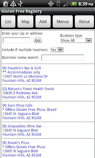 Gluten Free Registry