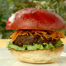 Sweet and Spicy Red Fez Burger with Marrakesh Carrot Salad and Chermoula Mayonnaise
