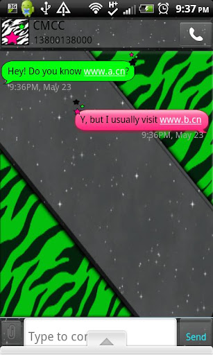 GO SMS THEME NeonZebra