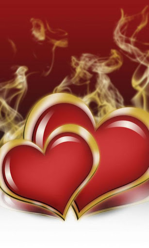 Burning hearts theme 480x800
