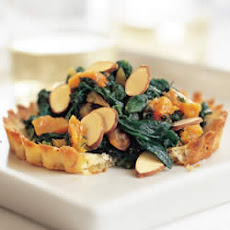 Spinach and Apricot-Filled Almond Tarts