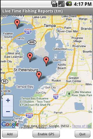 Live Time Fishing Reports -GPS