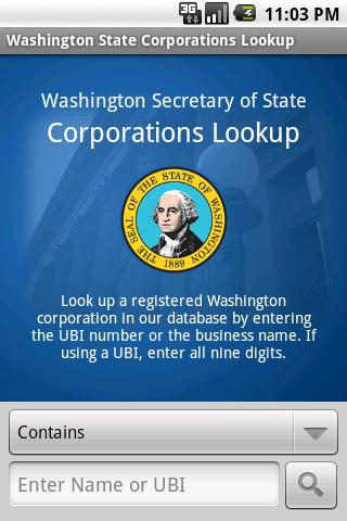 WA State Corporations Lookup