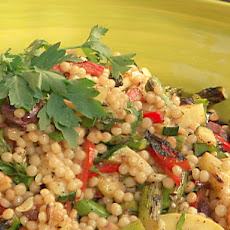 Toasted Israeli Couscous with Vegetables and Lemon-Balsamic Vinaigrette