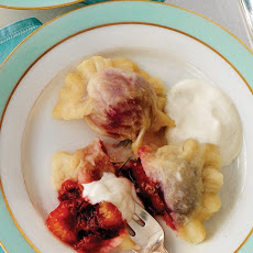 Pierogi with Italian Plum Filling and Spiced Sour Cream