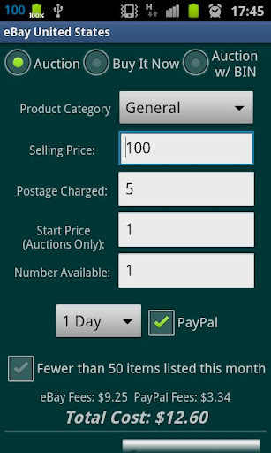 ebay-fee-calculator-personal for android screenshot