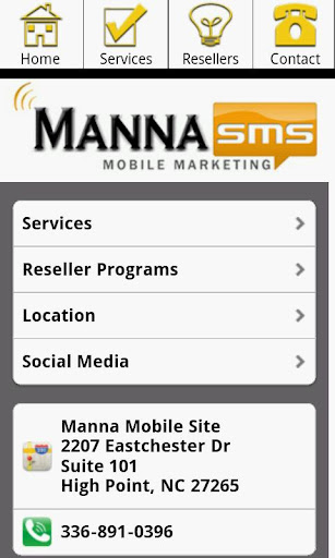 Manna Mobile Site