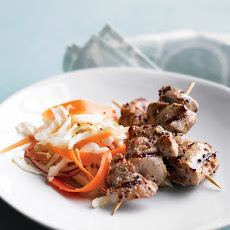 Turkey Kebabs with Cabbage Slaw