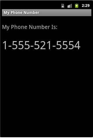 My Phone Number