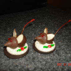 Chocolate Christmas Mice Cookies