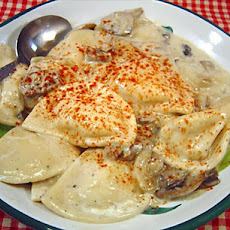 Pierogies With Creamy Mushroom and Sherry Sauce