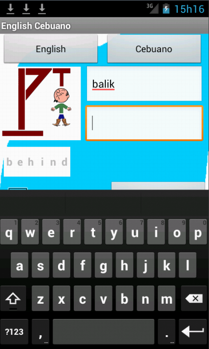 Android application English Cebuano Hangman screenshort
