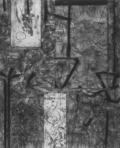 <p>
	<strong>Hangman</strong><br />
	Collagraph on Stonehenge White<br />
	46&rdquo; x 36 3/4&rdquo; paper<br />
	40&rdquo; x 32&rdquo; image<br />
	Edition: 3<br />
	1992<br />
	Private collections, Vancouver, West Vancouver</p>
