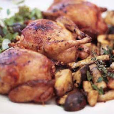 Roast Squabs with Porcini and Country Bread Salad