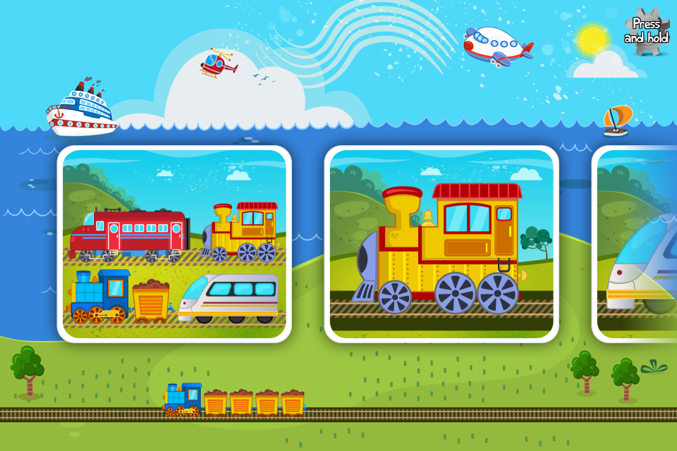 Android application Trains Planes Puzzle for Kids screenshort