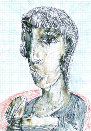 notre dame des anges xiv (2005, kleurpotlood, stift, inkt, gelpen, chocolademelk op papier)