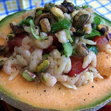 Shrimp in Cantaloupe With Orzo Pasta