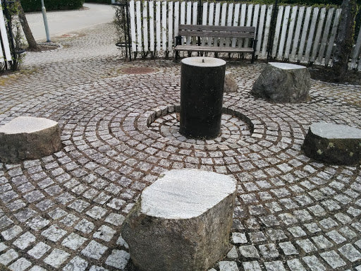 Lonely Round Stone Fountain 