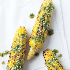 Grilled Corn with Cilantro and Sesame