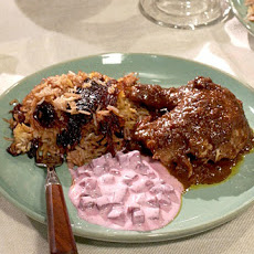Pomegranate Chicken Stew and Sour Cherry Rice with Parvin