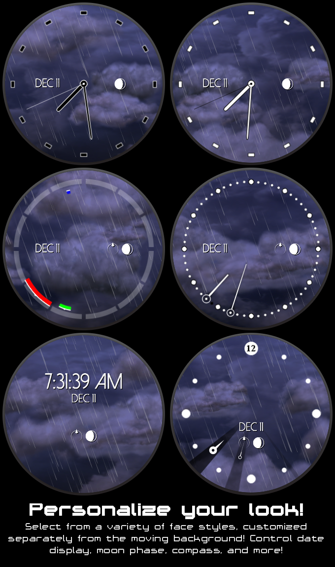 Android application Thunderstorm Watch Face screenshort
