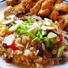 Almonds, Mushrooms, Raisins and Red Pepper Pilaf