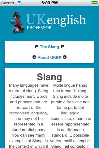 Slang - UK English Professor
