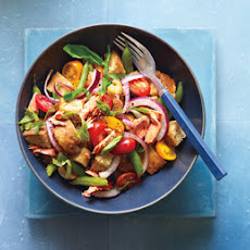 Salmon Panzanella with Green Beans