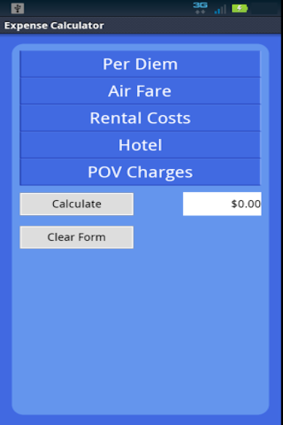 Gov't Travel Exp Calculator