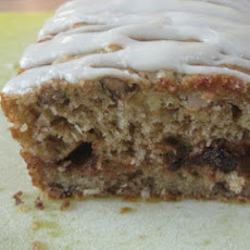 German Chocolate Banana Bread with Cream Cheese Glaze