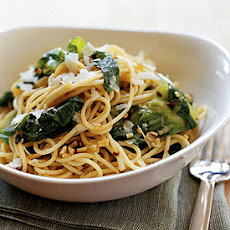 Spaghettini with Spicy Escarole and Pecorino Romano