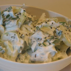 Yogurt, Cucumber and Lettuce Salad
