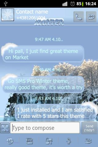 Winter theme Go SMS Pro