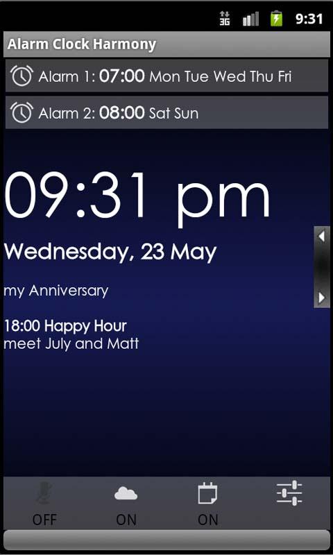 Android application Talking Alarm Clock Harmony v4 screenshort