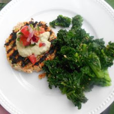 Chipotle Salmon Burgers w Avocado Crema & Pico de Gallo