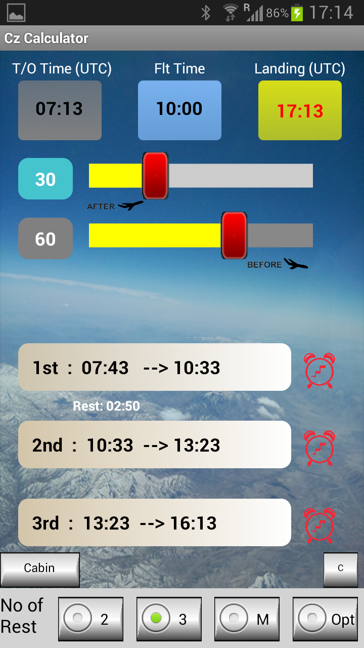 Android application Crew Rest Calculator screenshort