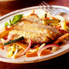 Sautéed Striped Bass with Summer Vegetables