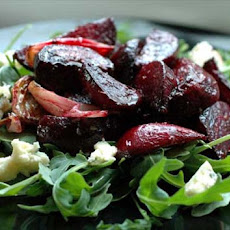 Warm Roasted Beet Salad With Spinach and Blue Cheese