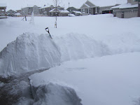 Piles of snow.