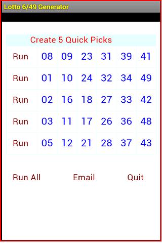 Lotto 6 49 Generator