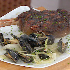 Cowboy Rib-Eye with Mussels