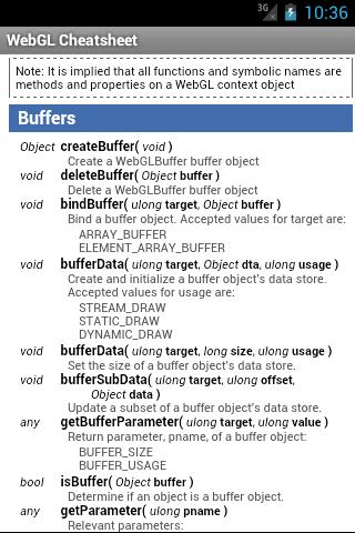 WebGL Cheatsheet