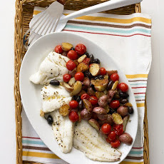Roasted Cod with Potatoes and Olives
