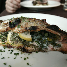 Trout Stuffed With Garlic and Spinach