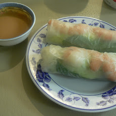 Shrimp Spring Rolls with Cucumber-Yogurt Dip