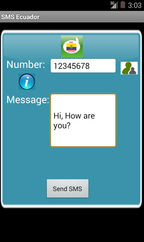 Android application Free SMS Ecuador screenshort