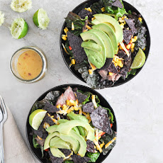 Tequila Lime Flank Steak Fajita Salad with Chile Lime Vinaigrette