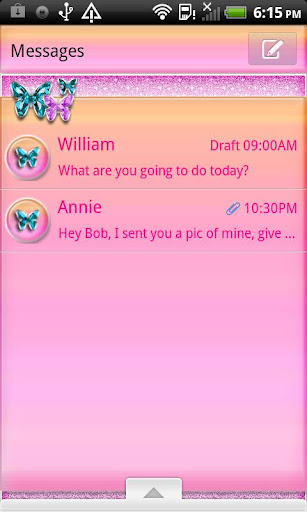 GO SMS THEME PinkSerenity