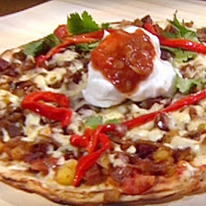 Grilled Mexican Potato and Chorizo Pizza on Tortillas